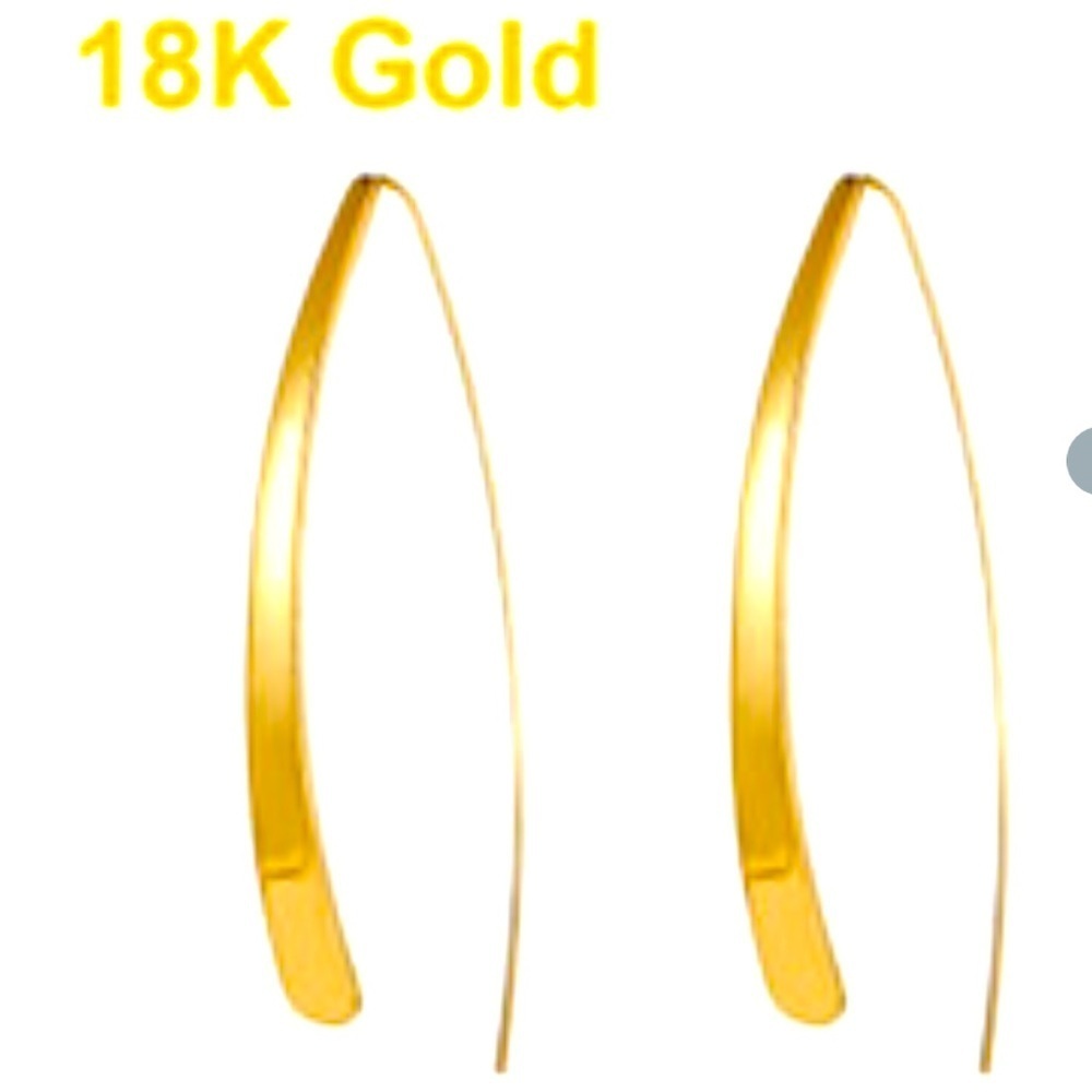 Bright highly Polished Gold Bar Threader Earrings